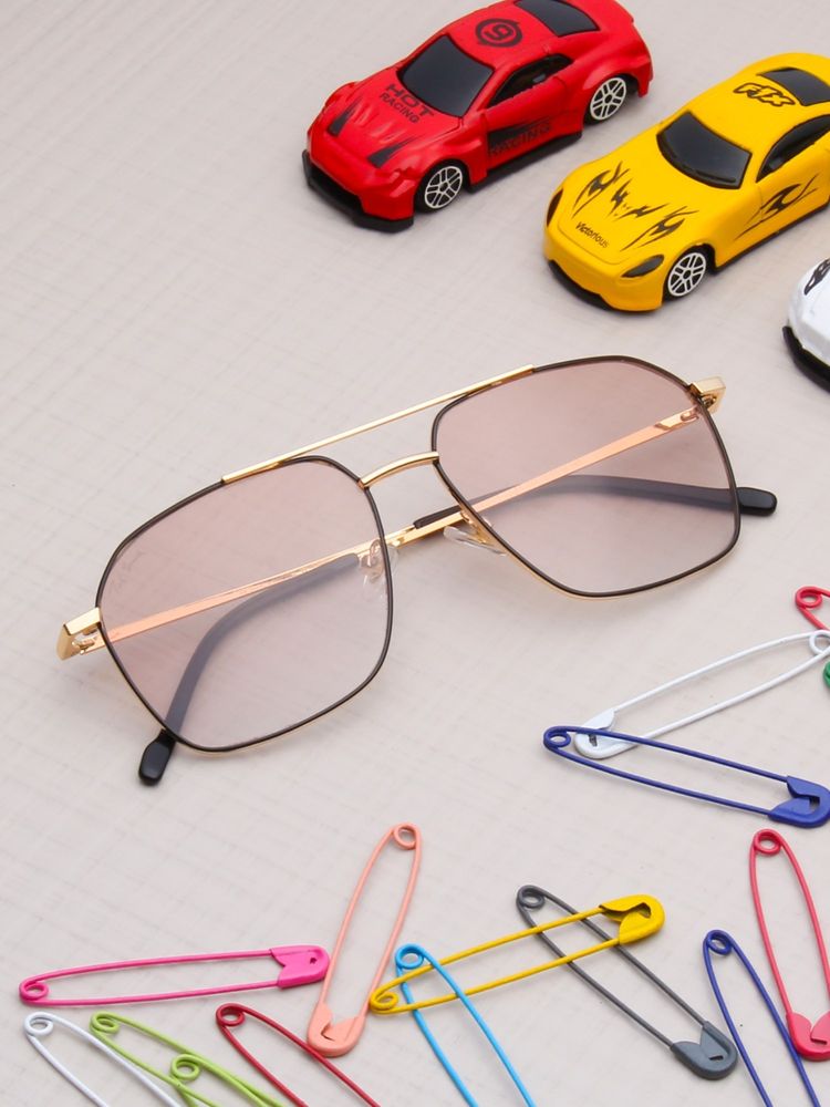 TED SMITH Unisex Pink Lens & Gold-Toned Aviator Sunglasses-SUN-JULES_C2-image-21