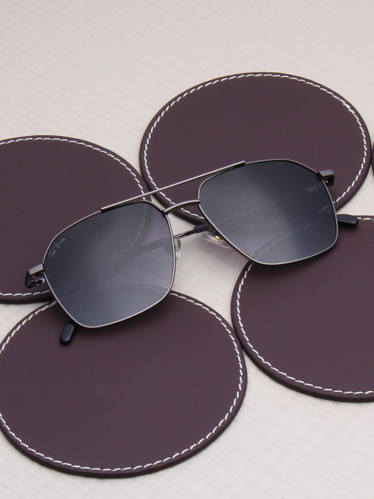 TED SMITH Unisex Purple Lens & Grey-Toned Aviator Sunglasses-SUN-JULES_C3-image-22