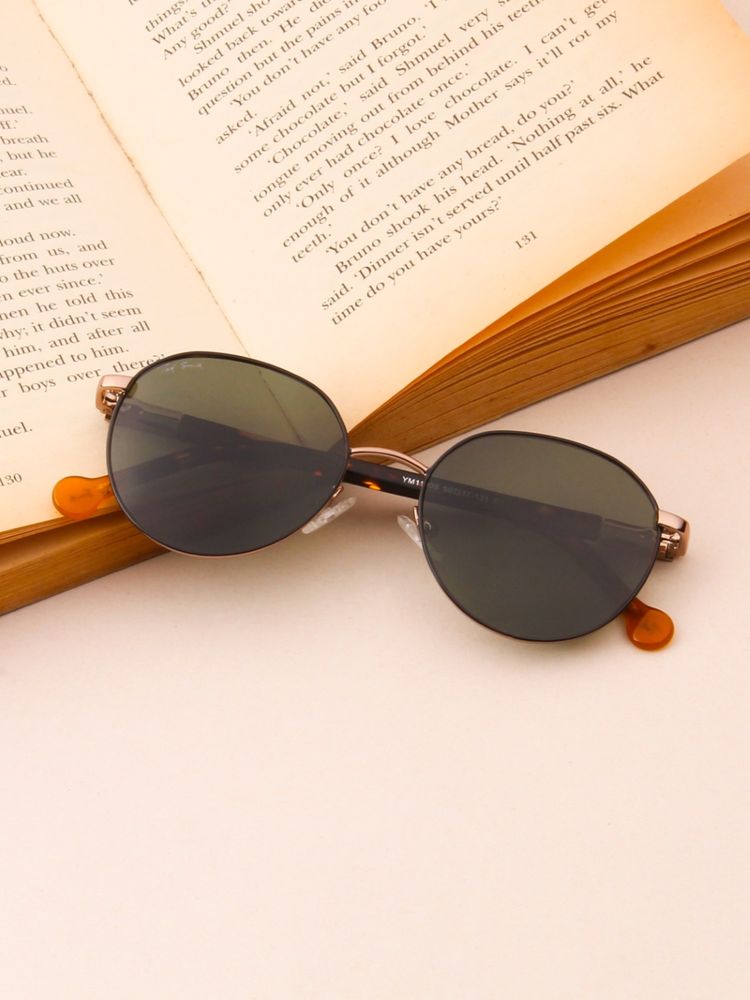 TED SMITH Unisex Round Metal Gold Green Sunglasses With Polarized Lenses-SUN-MAGMA_C1-picture-39