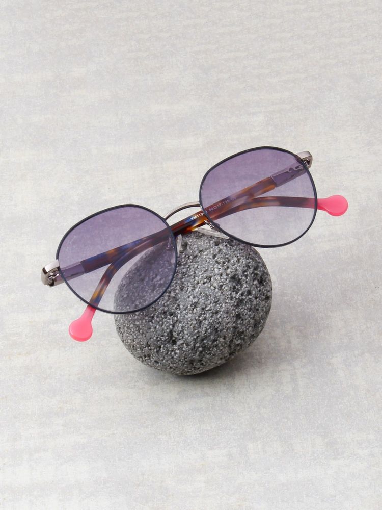 TED SMITH Unisex Round Metal Silver-Purple Graded Sunglasses With Polarized Lenses-SUN-MAGMA_C6-image-47