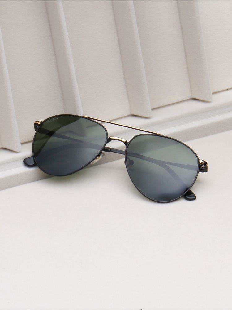 TED SMITH Unisex Green Lens & Black Aviator Sunglasses-SUN-MAGNUS_C1-picture-48