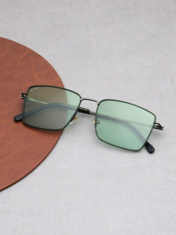 TED SMITH Unisex Green Lens & Grey-Toned Rectangle Sunglasses-SUN-NOEL_C4-picture-9