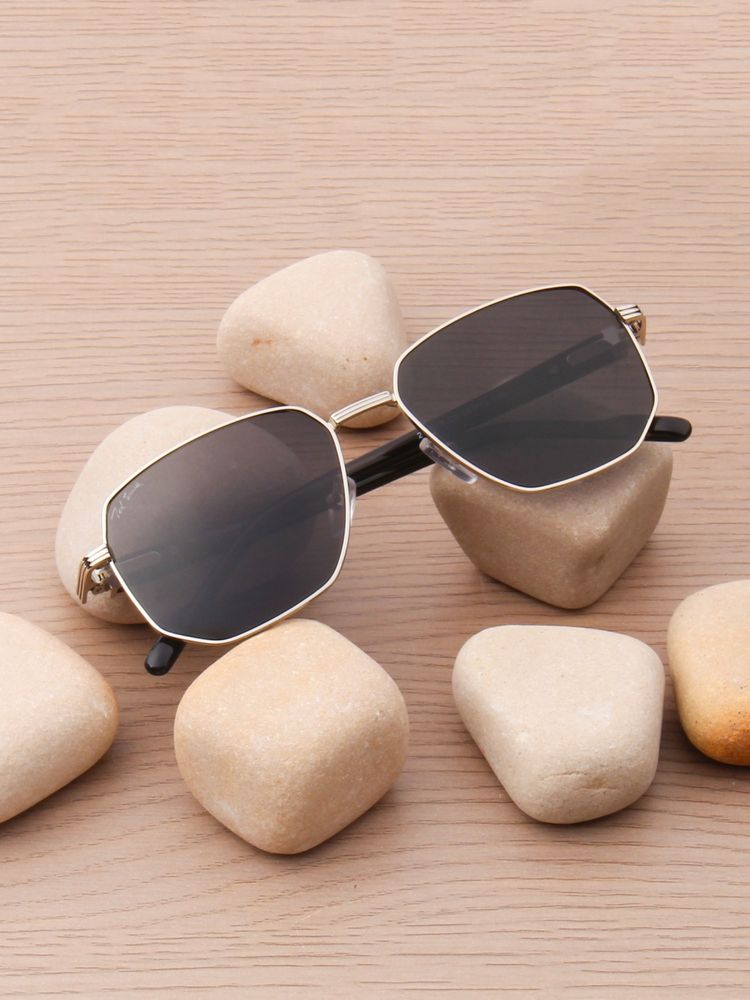 TED SMITH Unisex Square Metal Silver-Balck Sunglasses With Polarized Lenses-SUN-REGAL_C9-picture-35