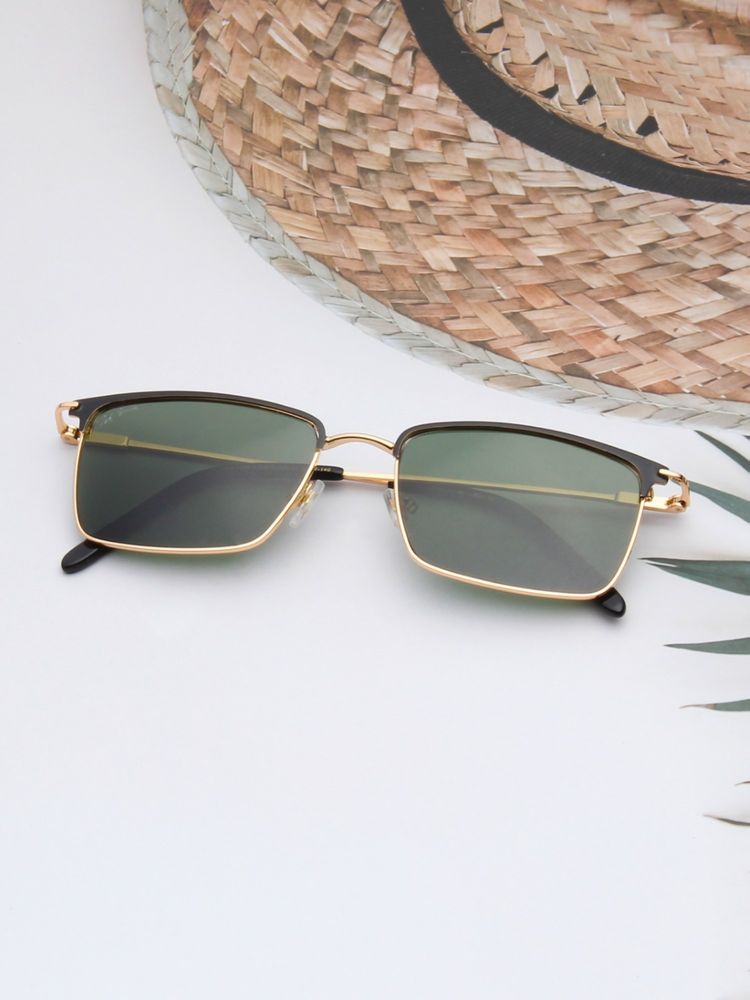 TED SMITH Unisex Green Lens & Black Rectangle Sunglasses-SUN-SVEN_C1-picture-19