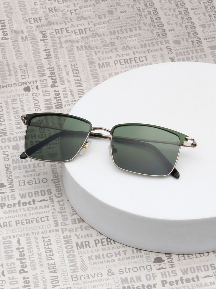 TED SMITH Unisex Green Lens & Black Rectangle Sunglasses-SUN-SVEN_C4-picture-12