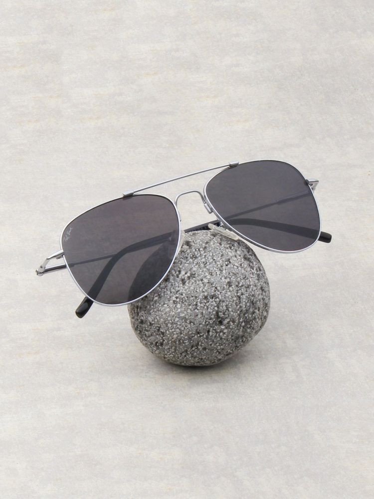 TED SMITH Unisex Aviator Metal Silver-Black Sunglasses With Polarized Lenses-WINDSOR_C6-image-44