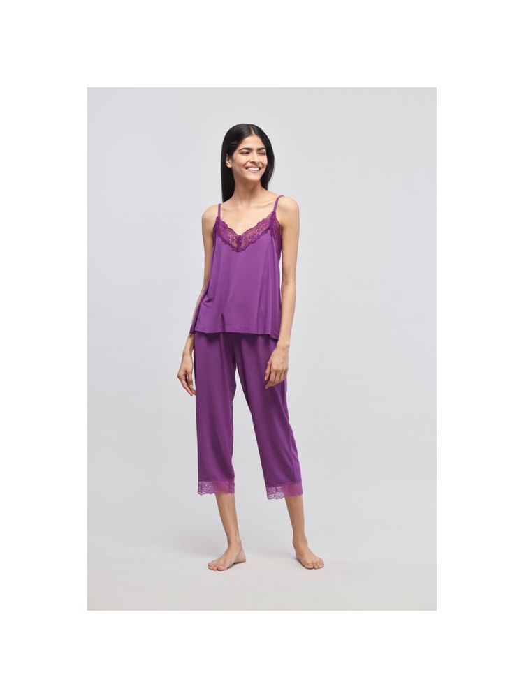 NeceSera Dreamy Purple Lace Top with Capri (Set of 2)-image-20