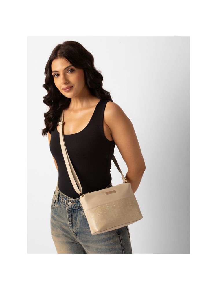 Caprese Women Beige N Westwood Solid Crossbody Sling Bag (S)-image-21