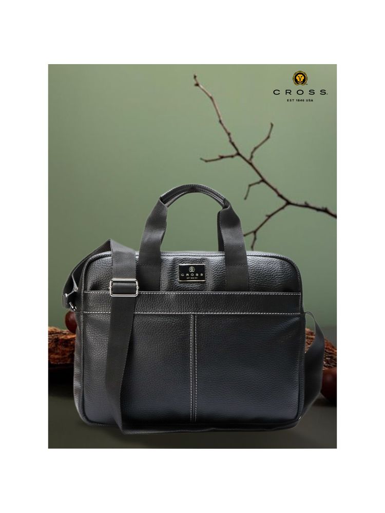 Cross Men Black Rozano Style Shoulder Side Laptop Bag-image-2