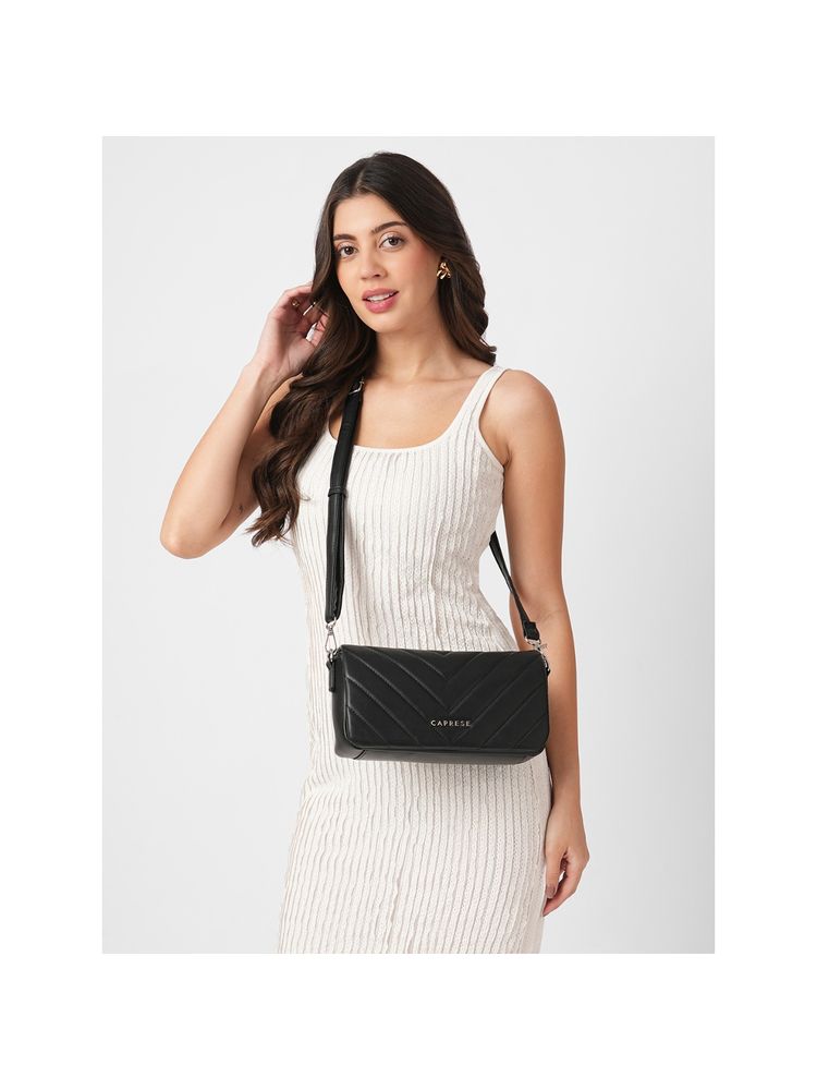 Caprese Women Black Riko Solid Sling Bag (L)-picture-25