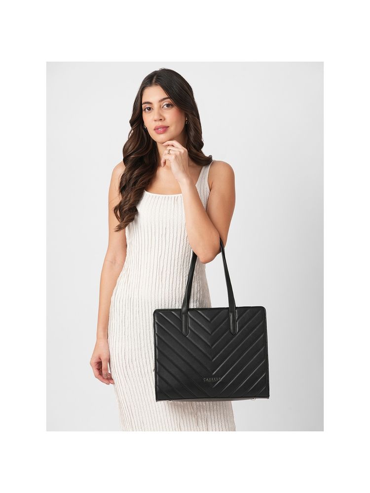 Caprese Women Black Riko Black Satchel Bag-picture-18