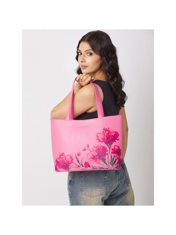 Caprese Women Purple Chloe Floral Tote Bag (L)-picture-39