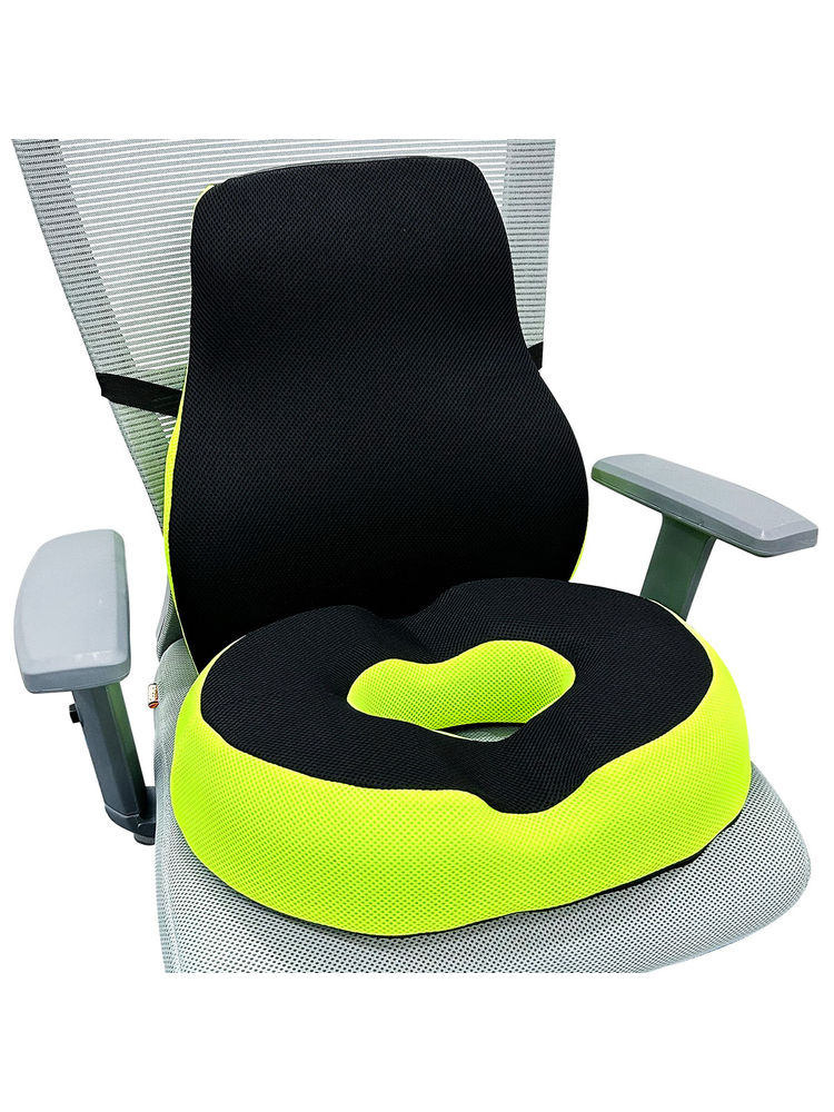 SLEEPSIA Memory Lumbar Support Backrest Cushion & Donut Pillow (Set Of 2)-picture-12
