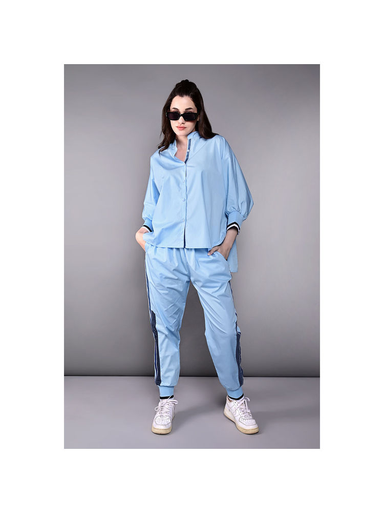 Tuna London Blue Solid Accented Tracksuit (Set of 2)-picture-13