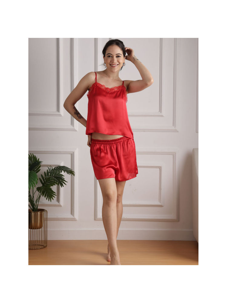 Slumber Jill Red Crimson Envy Cami Top with Short (Set of 2)-picture-16