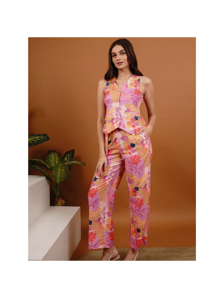 Slumber Jill Pink Floral Fizz Sleeveless Vest with Pyjama (Set of 2)-image-20
