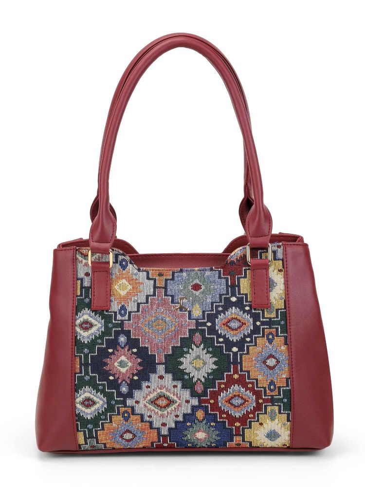 Mochi Women Maroon Casual Handbag-image-6