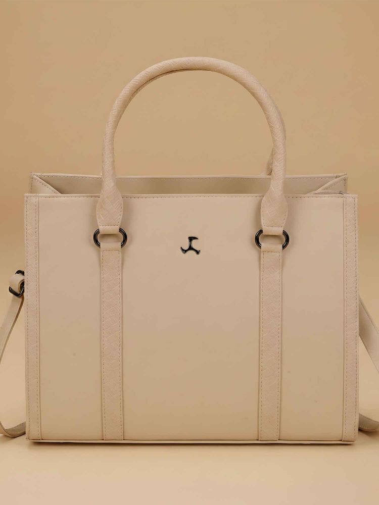 Mochi Women Off White Casual Handbag with Detachable Strap-picture-11