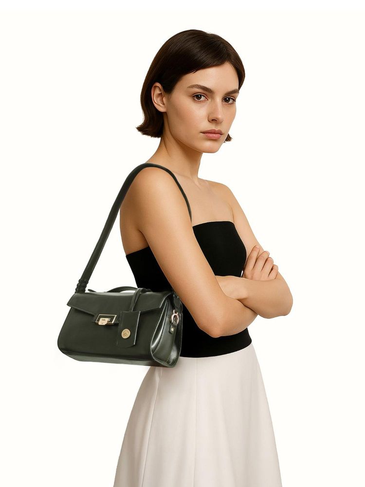 Hidesign Alps 02 Genuine Leather Women Olive Handbag (M)-image-1