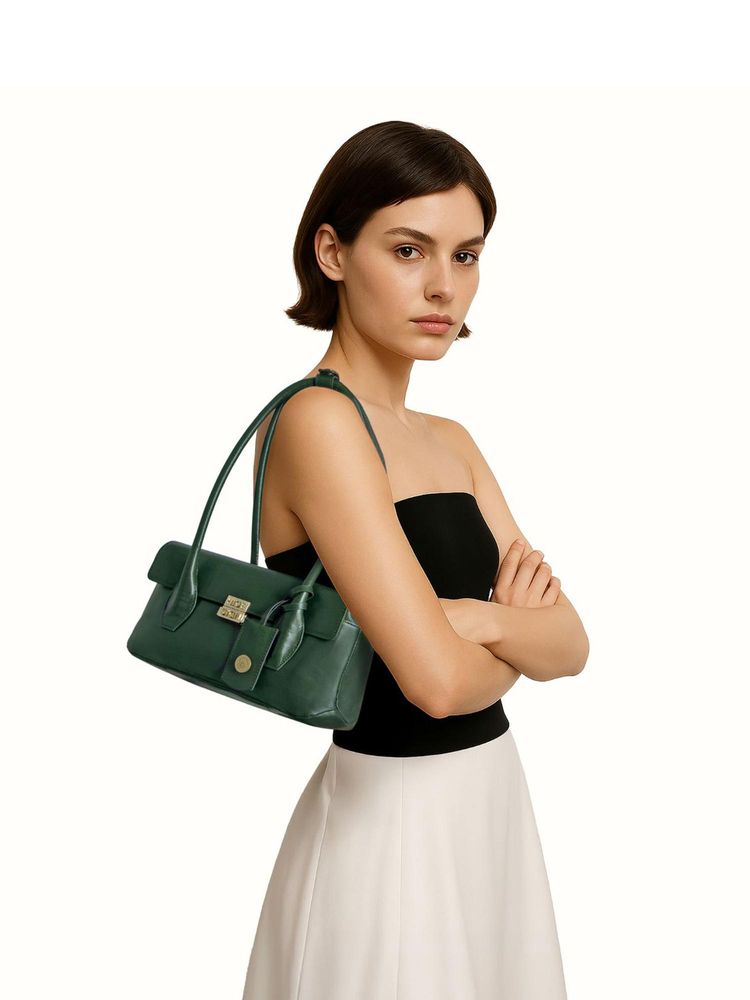 Hidesign Alps 03 Genuine Leather Women Green Handbag (M)-picture-38