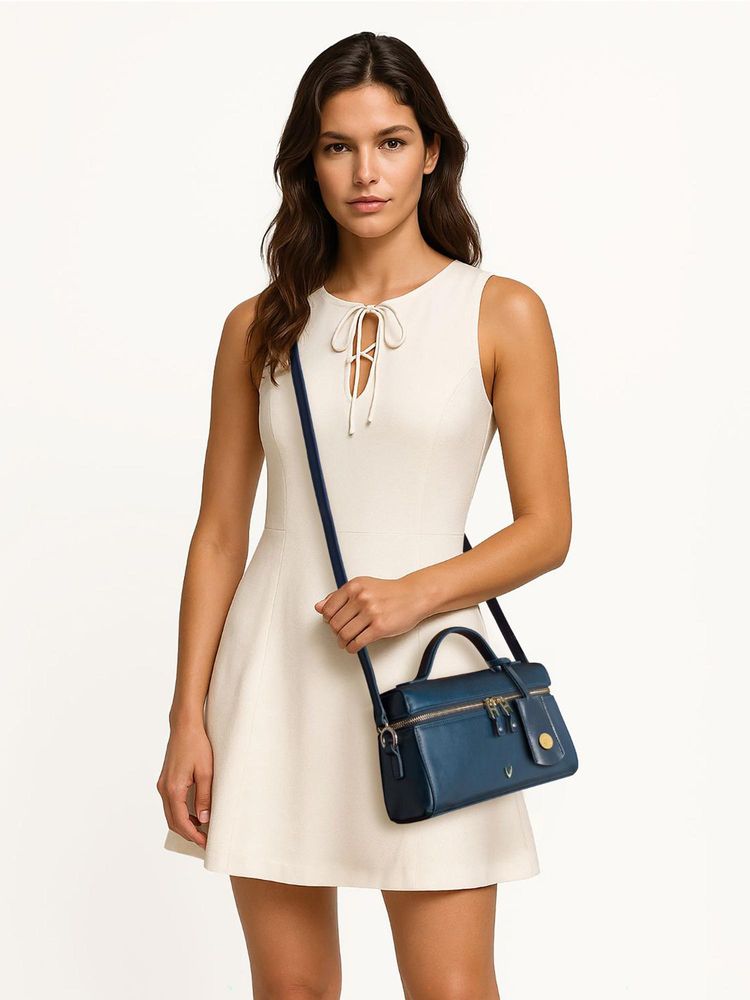 Hidesign RODOS 01 Genuine Leather Women Blue Sling Bag (S)-picture-21