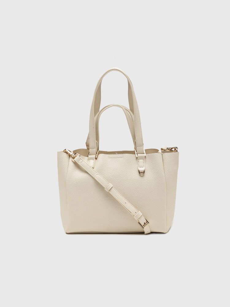 CARPISA Amaranta Women Tote Bag With Detachable Strap - Cream (L)