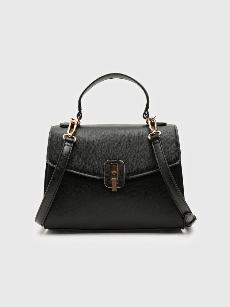 CARPISA ITALIA Minerva Women Satchel Bag With Detachable Strap - Black (M)-picture-26