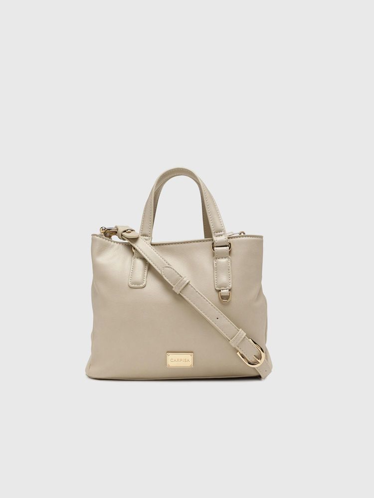 CARPISA ITALIA Marie Women Satchel Bag With Detachable Strap - Cream (S)-image-9
