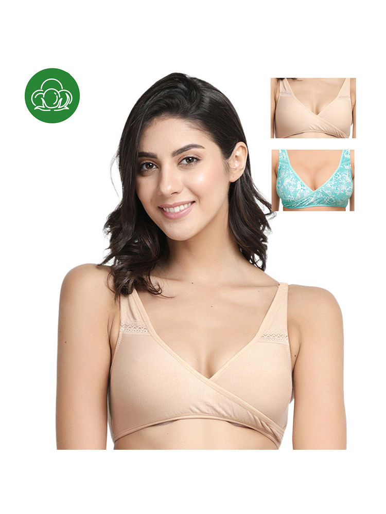 Inner Sense Organic Antimicrobial Sleeping/Feeding Bra Pack of 3 - Multi-Color-picture-44