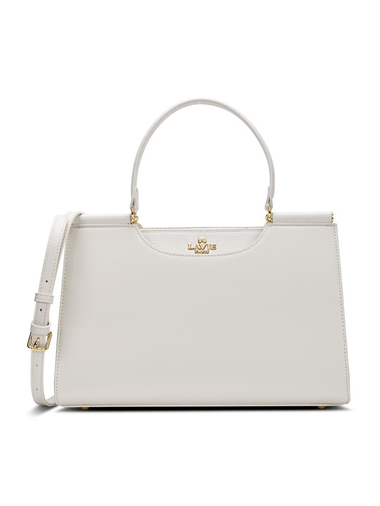 Lavie Paris Women's Freesia Satchel Bag with Detachable Strap -Off-white (MEDIUM)-image-32