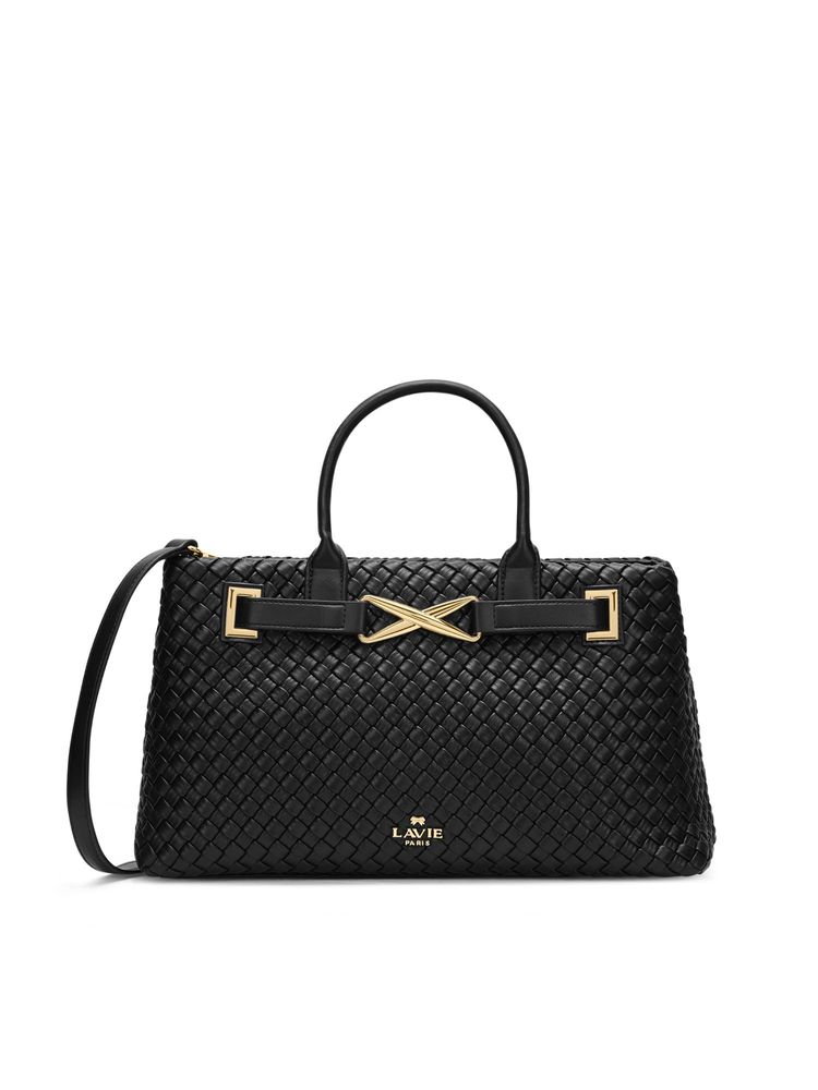 Lavie Paris Women's Bleuet Satchel Bag with Detachable Strap -Black (LARGE)-picture-25