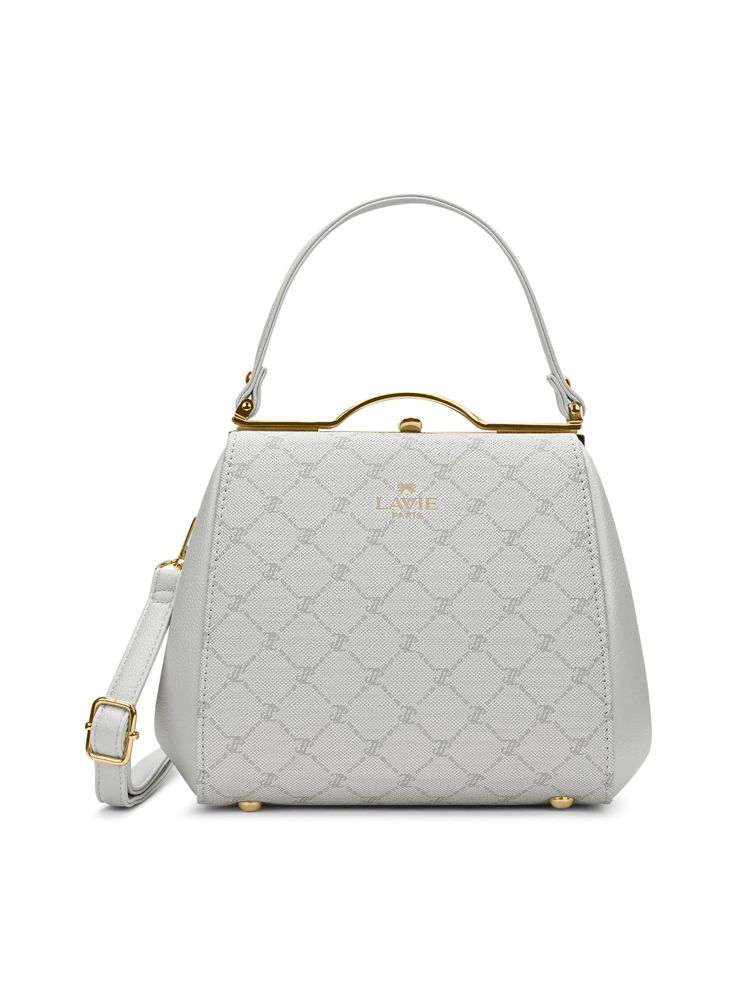 Lavie Paris Women's Joff Frame Satchel Bag with Detachable Strap-Off White (SMALL)-picture-26