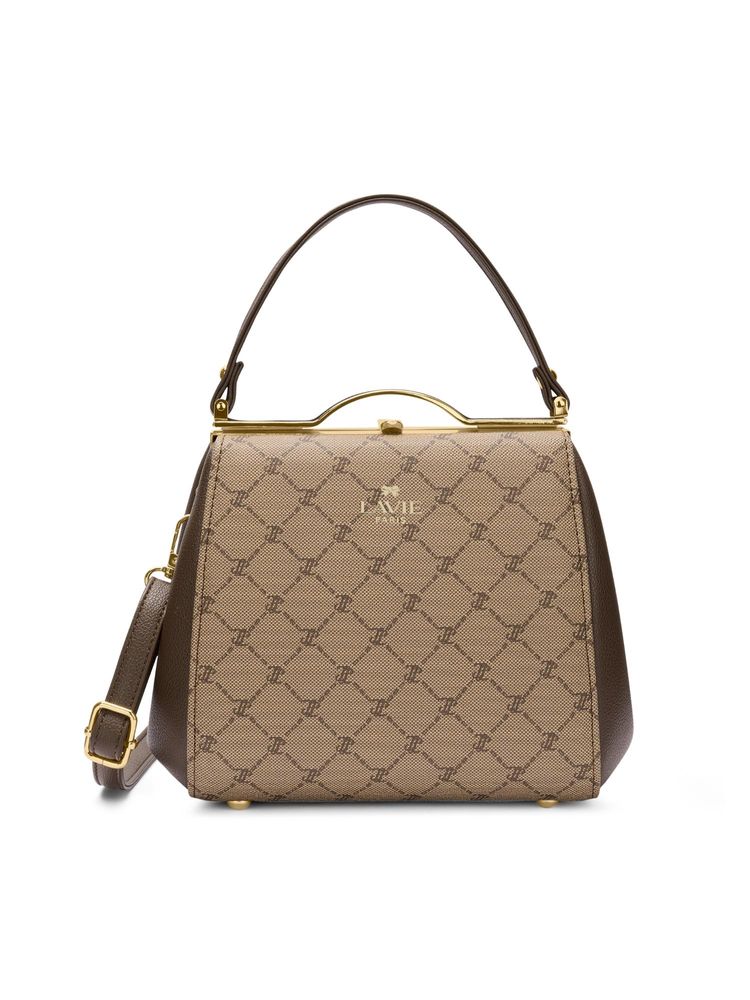 Lavie Paris Women's Joff Frame Satchel Bag with Detachable Strap -Khaki (SMALL)-picture-28