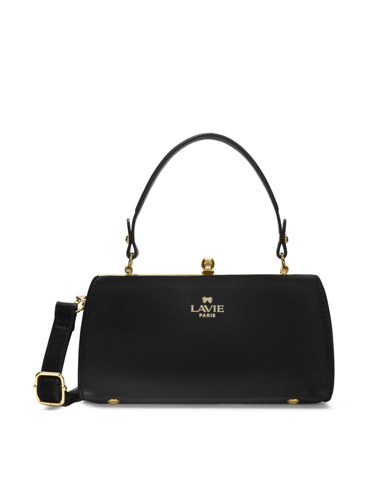 Lavie Paris Women's Dorie Frame Satchel Bag with Detachable Strap -Black (SMALL)-picture-27
