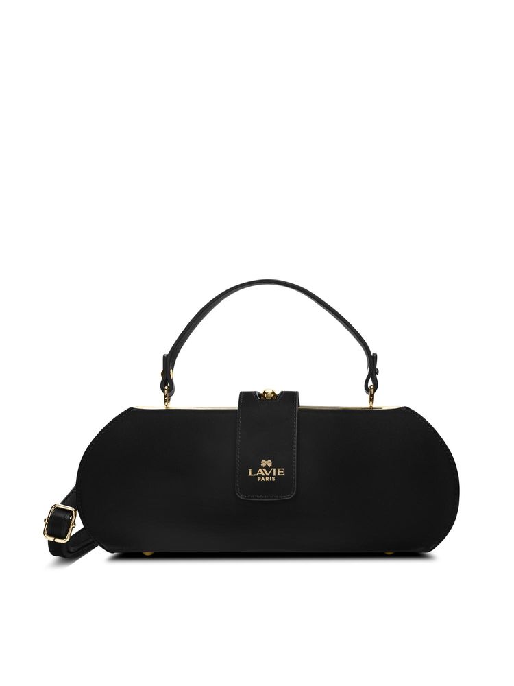Lavie Paris Women's Dorie Frame Satchel Bag with Detachable Strap-Black (MEDIUM)-image-23