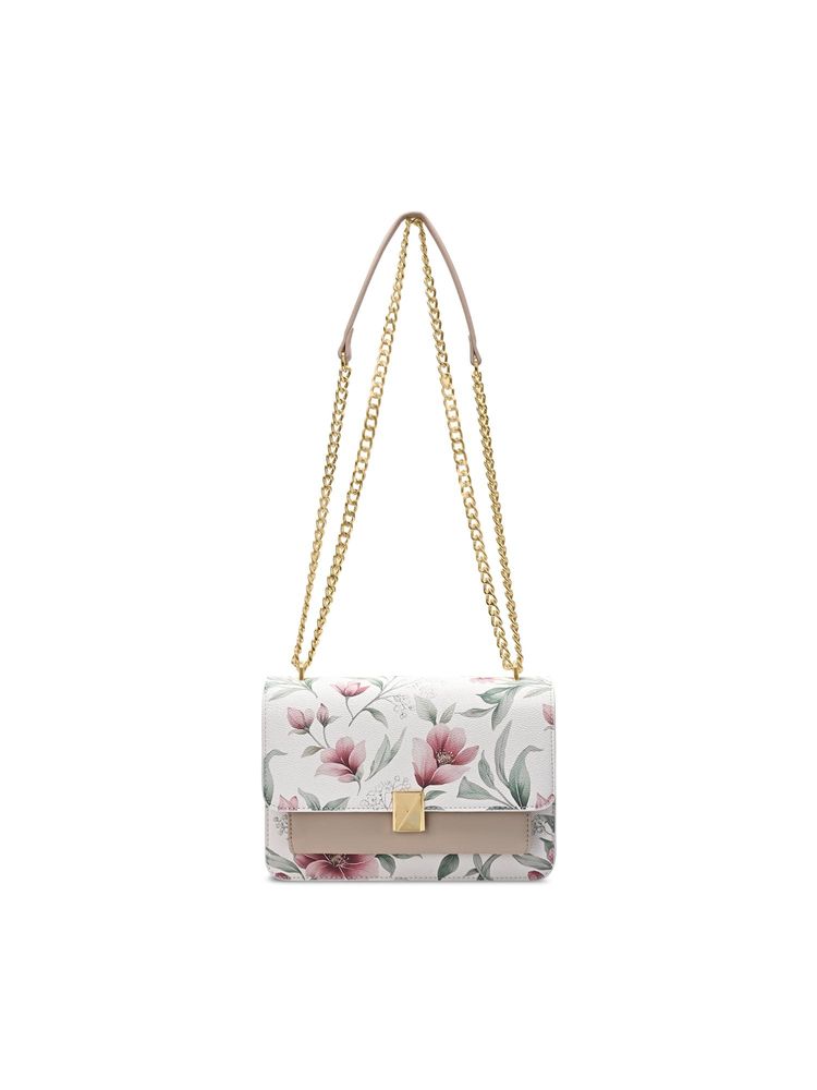 Lavie Paris Women's Fluer Flap Sling Bag- White (MEDIUM)-image-49