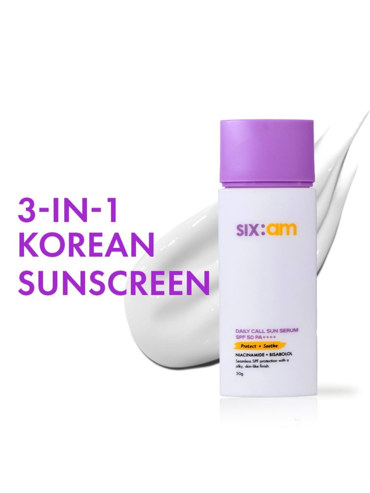 SIXAM Glow 3-in-1 Korean Daily Call Sun Serum 2% Niacinamide, Moisturiser & Sunscreen SPF 50 PA++++