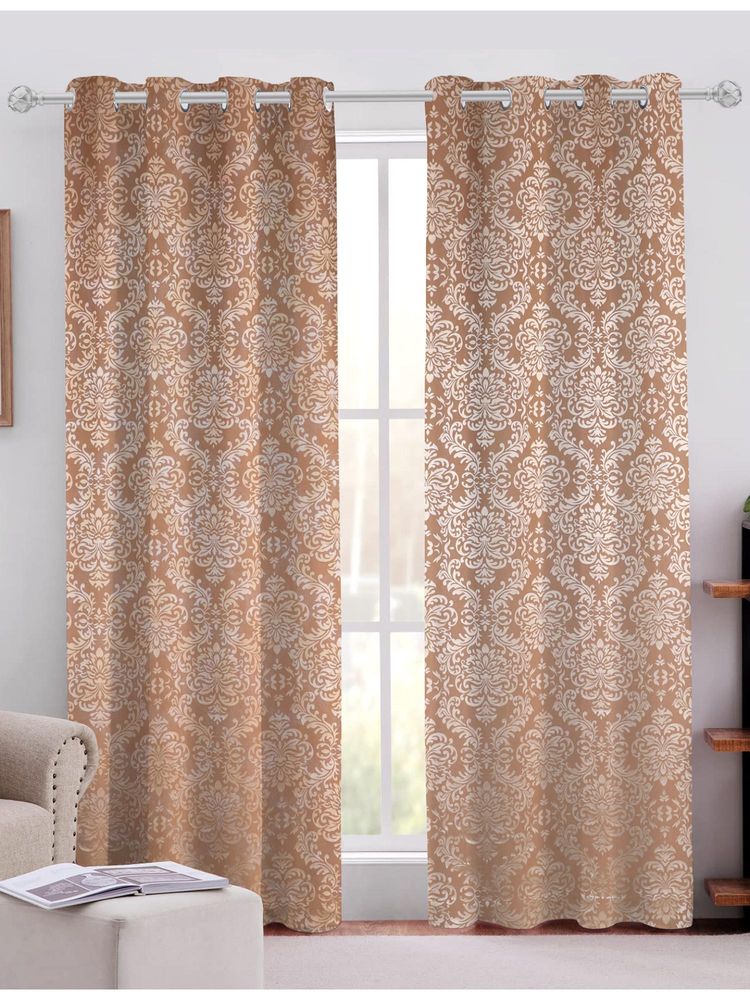 Sivya by Home Brown Cotton Jacquard Grommet Curtains (Pack of 2)-image-33