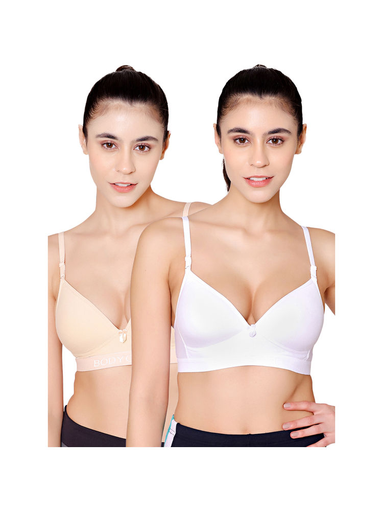Bodycare Seamless Wire Free Padded Sports Bra-Pack Of 2 - Multi-Color-image-23
