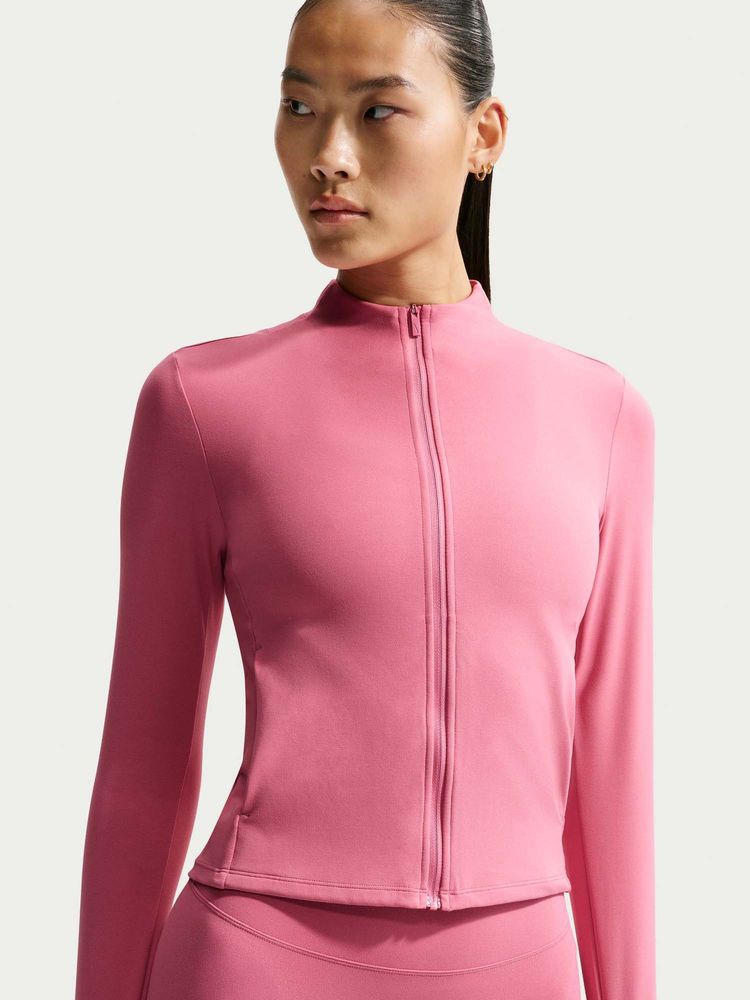 Nike Pink Sportswear Zenvy Women Full Sleeves Pink Jacket-image-1