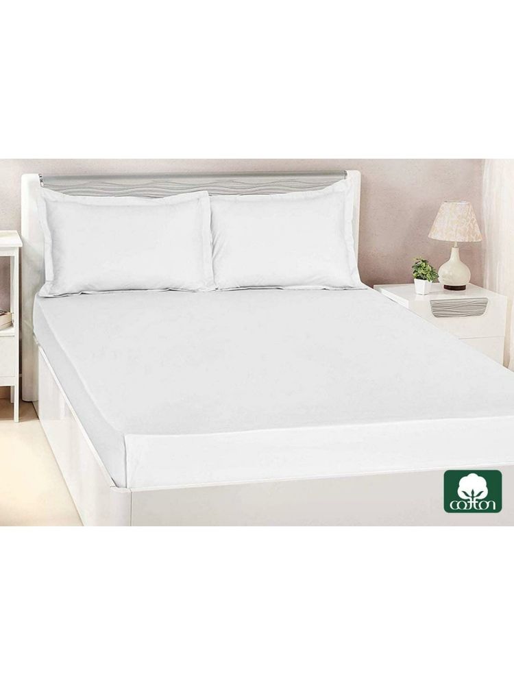 SHADES OF LIFE Super King Size Bedsheet White 180Tc 100 % Cotton With Two Pillow Covers-image-35