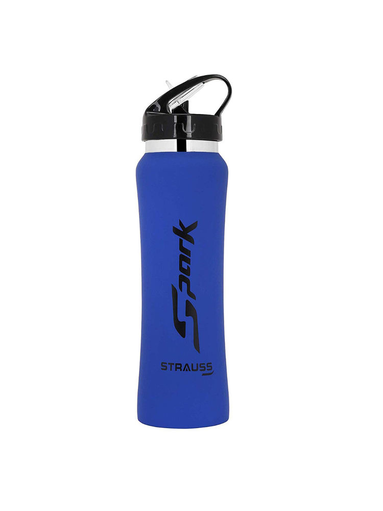 Strauss Spark Stainless-Steel Bottle, Rubber Finish, 750 ml (Blue)-image-13