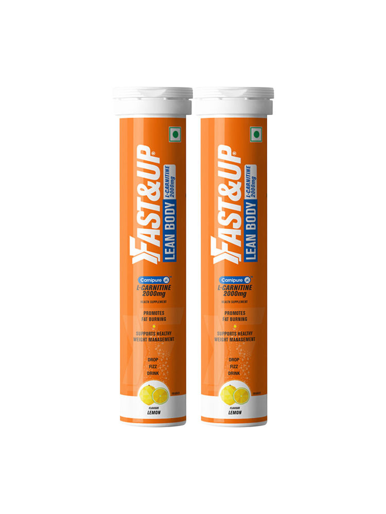 Fast&Up L-carnitine Tartrate 1000mg Carnipure Tablets - Lemon Flavour (Pack of 2)