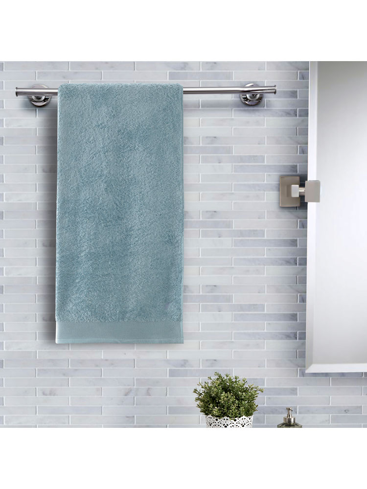 Maspar Colorart 550gsm Cotton Embedded Stripe Solid Nile Blue Large Bath Towel-image-34