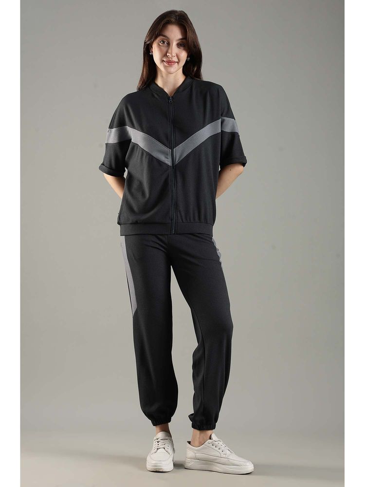 DOMIN8 Grey Women’s V-Neck short sleeve Jacket & Jogger-picture-23