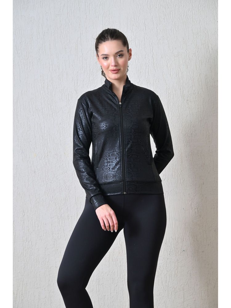 Body Smith Women Black Collar Neck Printed Light Jacket-picture-13