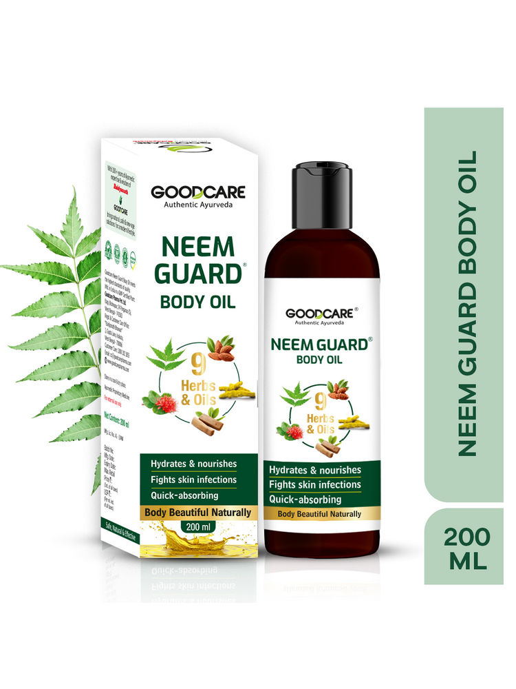 GOODCARE Ayurvedic Neem Guard Body Oil with 8 herbs-nourishes, brightens & fights skin infections.-picture-26