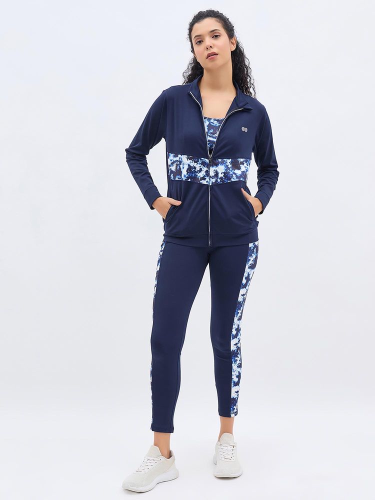 Clovia Women Comfort Fit Marble Print Panels Active Jacket-picture-25