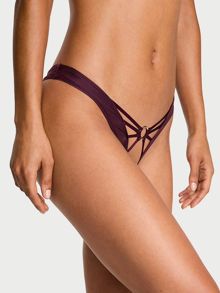 victoria's secret intimates Victoria's Secret Purple Very Sexy Strappy Ring Hardware Crotchless Thong Panty-picture-14