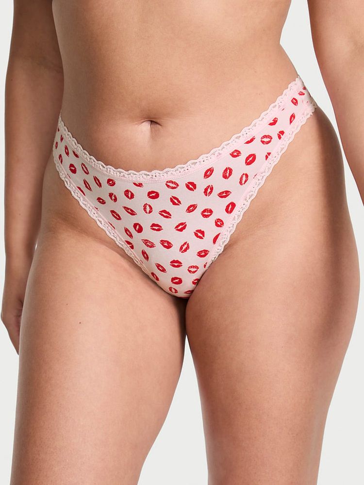 victoria's secret intimates Victoria's Secret Pink The Lacie Cotton Lace-Waist Thong Panty-picture-20